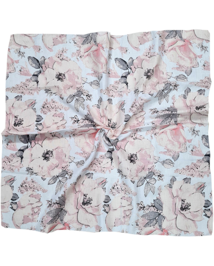 Pielucha, pieluszka, otulacz muślinowy 120x120 cm PEONIE