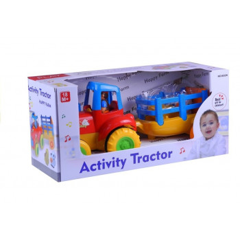 Traktor Przyczepa Zwierzątka Gra Świeci Odgłosy