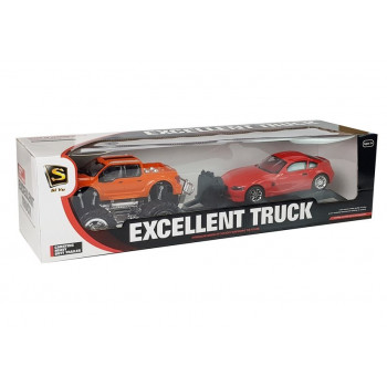 Zestaw Pojazdów Monster Truck Czarny Laweta 58 cm