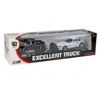 Zestaw Pojazdów Monster Truck Czarny Laweta 58 cm