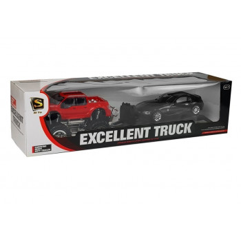 Zestaw Pojazdów Monster Truck Czarny Laweta 58 cm