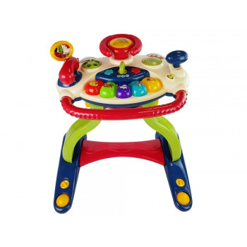 Interaktywny Chodzik Tablica Kierownica 3 w 1 Dźwięk Melodie Telefon Zwierzątka Dla Niemowląt