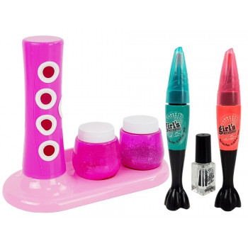 Zestaw Do Malowania Paznokci Dozownik Brokatu Kolorowe Naklejki