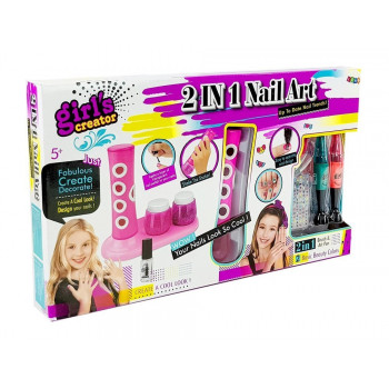 Zestaw Do Malowania Paznokci Dozownik Brokatu Kolorowe Naklejki