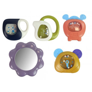 Mata Dla Niemowlaka Z Pianinkiem Grzechotki Gryzak Lusterko Dźwięk Różowa