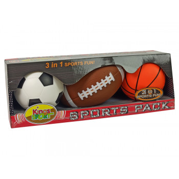 Zestaw Miękkich Piłek Sportowych 3w1 Piłka Nożna Koszykówka Baseball