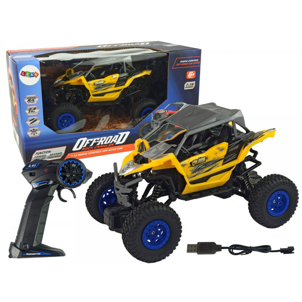 Terenowe Auto Off- Road Zdalnie Sterowane 2,4 GHz 1:16 Żółte