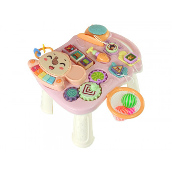 Interaktywny Pchacz, Chodzik Stolik 2w1 Różowy