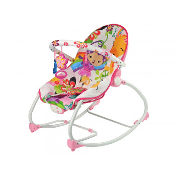 Kołyska Bujaczek Fotelik Krzesełko 2w1 Różowy Kwiatuszek Dźwięki Wibracja