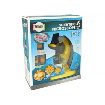 Mikroskop Dla Naukowca Zestaw Edukacyjny Żółty 100x 400x 1200x