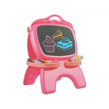 Tablica Dwustronna Magnetyczna Kredowa Różowa Szablony