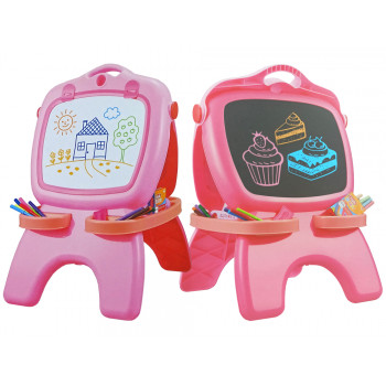 Tablica Dwustronna Magnetyczna Kredowa Różowa Szablony