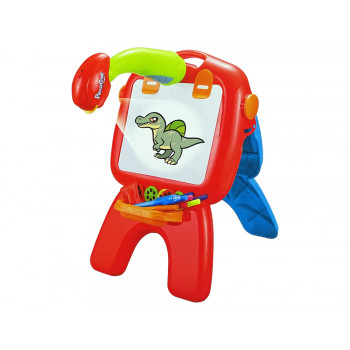 Tablica Dwustronna Kredowa Pisaki Stojąca Projektor Obrazki Czerwona