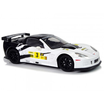 Auto Sportowe Wyścigowe R/C 1:18 Corvette C6.R Biały 2.4 G Światła