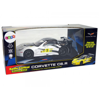 Auto Sportowe Wyścigowe R/C 1:18 Corvette C6.R Biały 2.4 G Światła