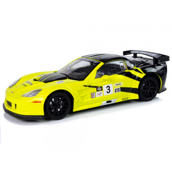 Auto Sportowe Wyścigowe R/C 1:18 Corvette C6.R Żółty 2.4 G Światła