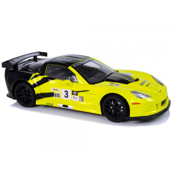 Auto Sportowe Wyścigowe R/C 1:18 Corvette C6.R Żółty 2.4 G Światła