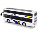 Autobus Policyjny Dwupiętrowy Biały z Naciągiem Dźwięk