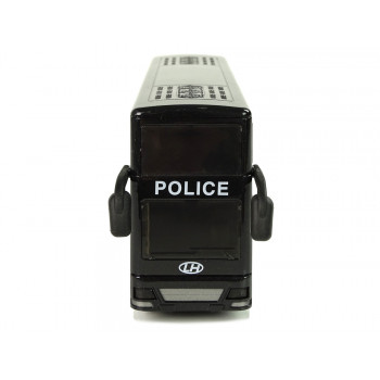 Autobus Policyjny Dwupiętrowy Czarny z Naciągiem Dźwięk