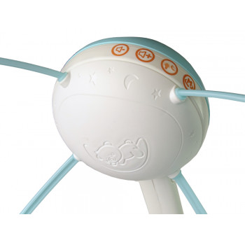 Karuzela Do Łóżeczka Projektor Pilot Melodie Odgłosy Zwierząt Niebieski