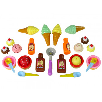 Zestaw Słodkości Lody Babeczki Sosy Łyżeczki
