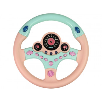 Interaktywna Kierownica Różowa Symulator Jazdy Dźwięki Światła