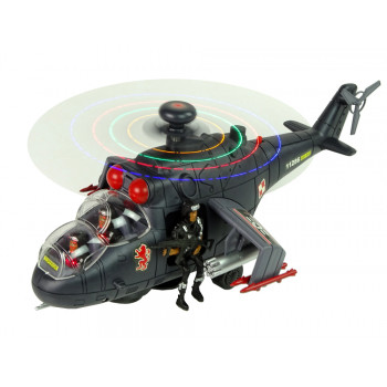 Helikopter Ogromne Skrzydła Światła Czarny Dźwięk Obraca Się