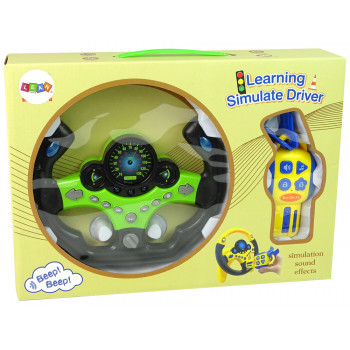 Zestaw Kierowcy Kierownica Kluczyki Dźwięk Światła Zielony