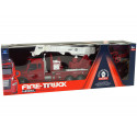 Zdalnie Sterowana Straż Pożarna Pilot 2,4G Światła Dźwięki Dźwig Czerwony