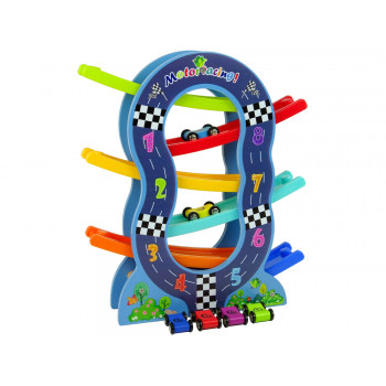 Drewniana Zjeżdżalnia 6 Poziomów Autka Liczby