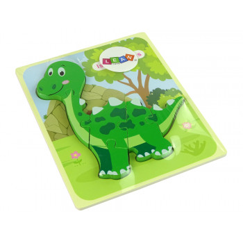 Drewniane Puzzle Dinozaur Isanosaurus Zielony