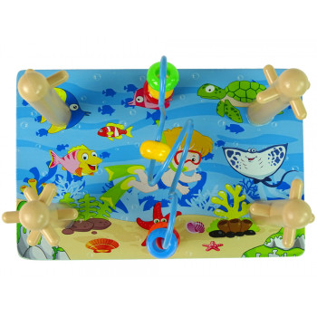 Drewniane Klocki Sorter Morski Świat Koraliki Edukacyjne