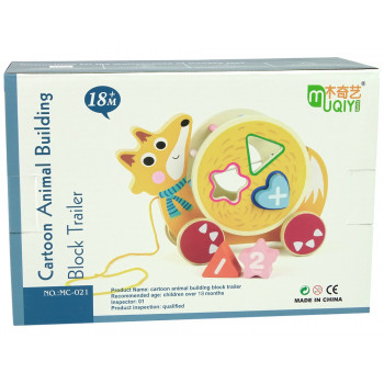 Żółw Do Ciągnięcia Na Kółkach Sorter Klocki Drewniane