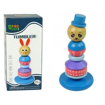 Drewniana Edukacyjna Piramidka Panda Balansująca Wieża