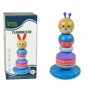 Drewniana Edukacyjna Piramidka Miś Balansująca Wieża