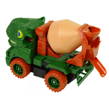 Ciężarówka Betoniarka Dinozaur do Rozkręcania Zielony Akcesoria