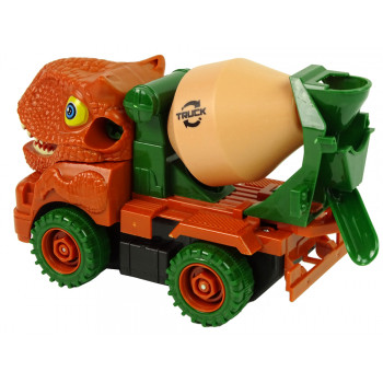 Ciężarówka Betoniarka Dinozaur do Rozkręcania Pomarańczowy Akcesoria