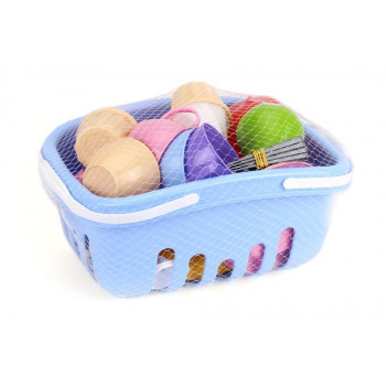 Zestaw Podwieczorek Koszyk Owoce Filiżanki Lody 7242