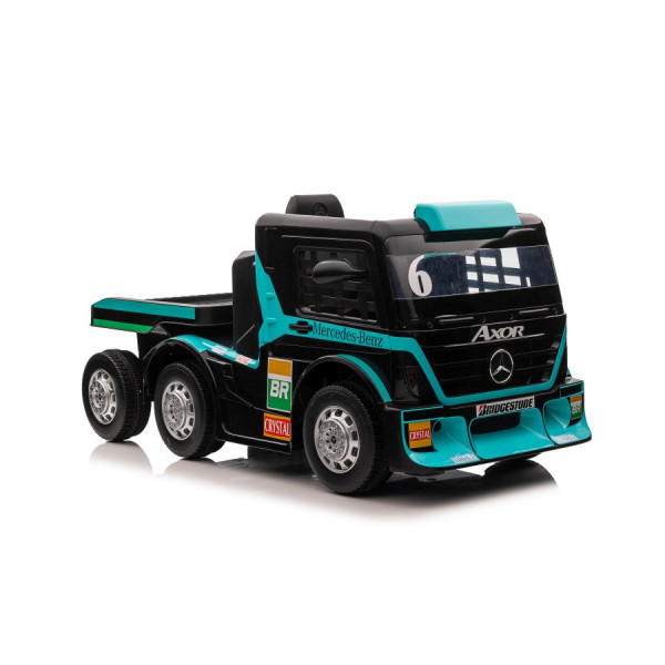 Auto Na Akumulator Mercedes+ Naczepa XMX622B Niebieski LCD