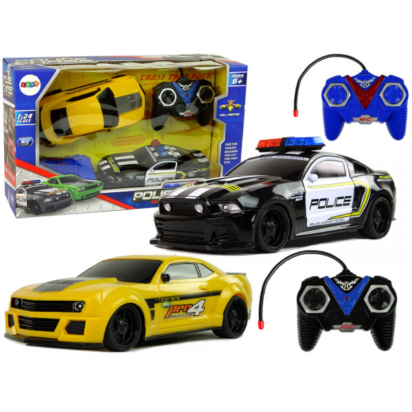Autka R/C Pościg Policyjny Patrol Żółte Auto Sportowe Piloty