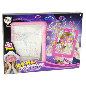 Magiczna Podświetlana Tablica 3D Okulary Różowa