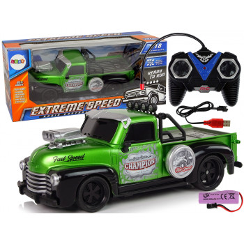 Auto Zdalnie Sterowane 1:18 Zielone Pick-up