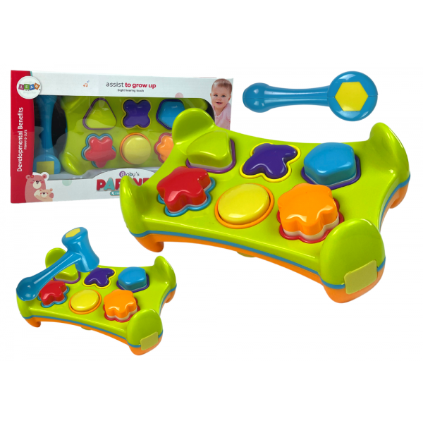 Sorter Edukacyjny Dwustronny Wbijanka Młotkiem Klocki Kształty