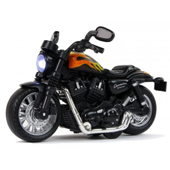 Motocykl Champion Czarny 1:14 Napęd Pull-Back Dźwięk Światła