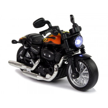 Motocykl Champion Czarny 1:14 Napęd Pull-Back Dźwięk Światła