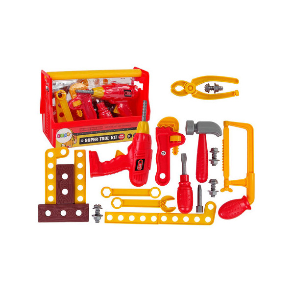 Zestaw Narzędzi Skrzynka Młotek Kleszcze Czerwony