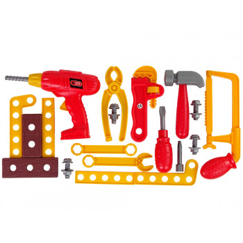 Zestaw Narzędzi Skrzynka Młotek Kleszcze Czerwony