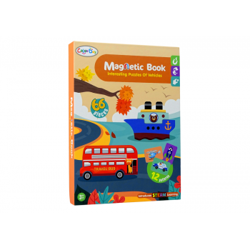 Magnetyczna Układanka Książka Pojazdy Karty Helikopter Policja