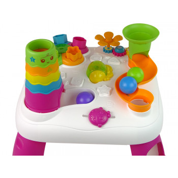 Interaktywny Stolik Edukacyjny Sorter Zjeżdżalnia Piłeczek Różowy