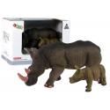 Zestaw 2 Figurek Nosorożec z Młodym Nosorożce